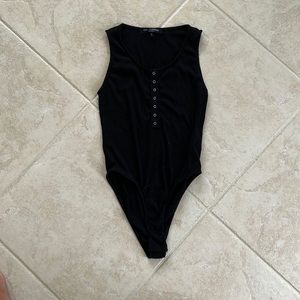 Black Button up BodySuit